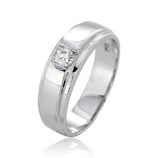18K White Gold G-Color Natural Diamond 0.26ct Ring Fine Jewelry Bridal size 8.5