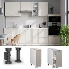 Apothekerunterschrank Fame-Line Weiß Grau-Beige gerahmt 30 Arbeitsplatte Vicco