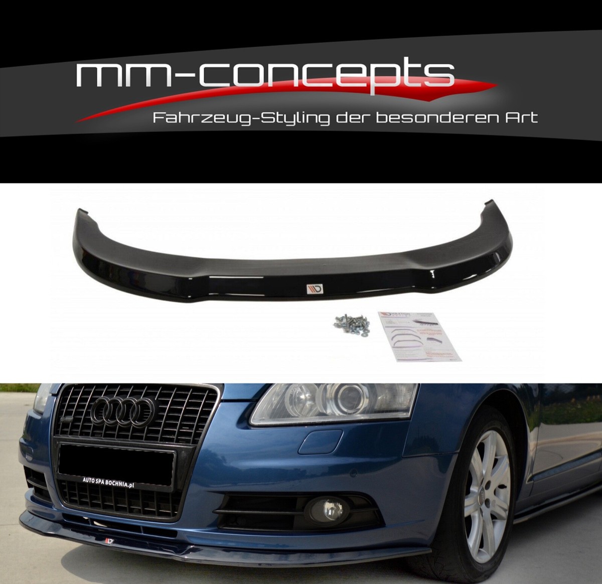RDX Spoilerlippe Für Audi A6 C6 Typ 4F S-Line Bj. 08-11 Schwert Front