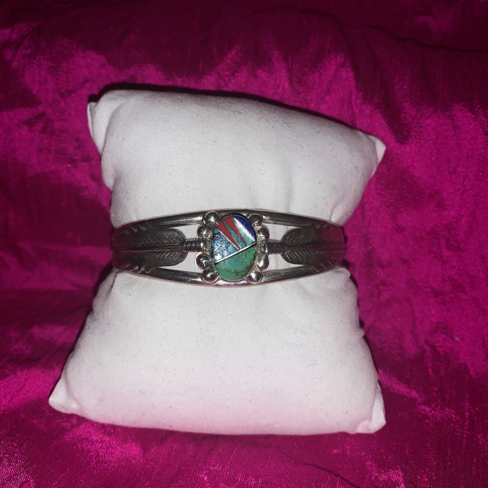 Sterling silver leaf cuff  bracelet - image 1