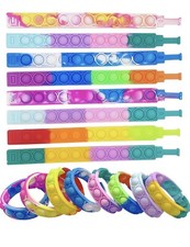16PCS Pop Fidget Toy Fidget Bracelet, Durable and Adjustable, Multicolor Stress