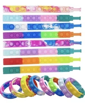16PCS Pop Fidget Toy Fidget Bracelet, Durable and Adjustable, Multicolor Stress 