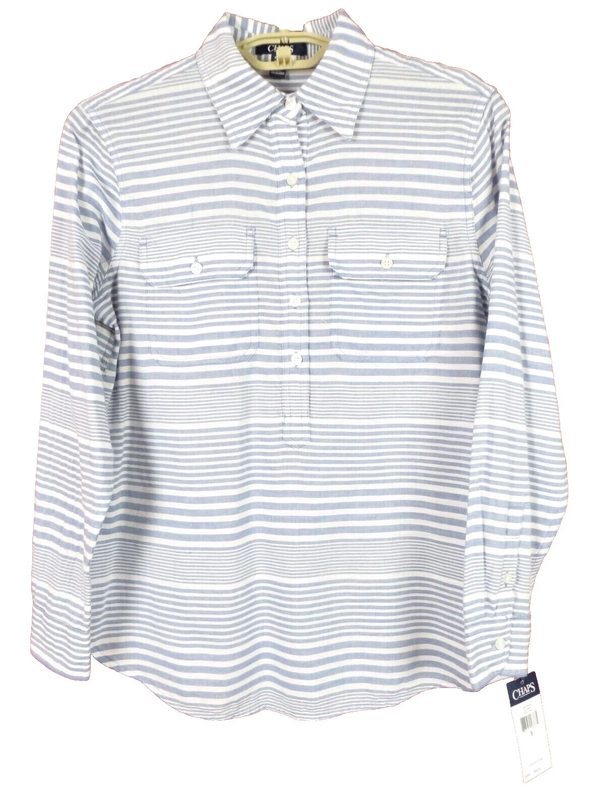 Blusa de rayas de algodón Chaps para Mujeres