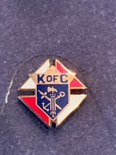 KNIGHTS OF COLUMBUS PIN 14K Gold NIB 3rd Degree K of C  BLUE BOX
