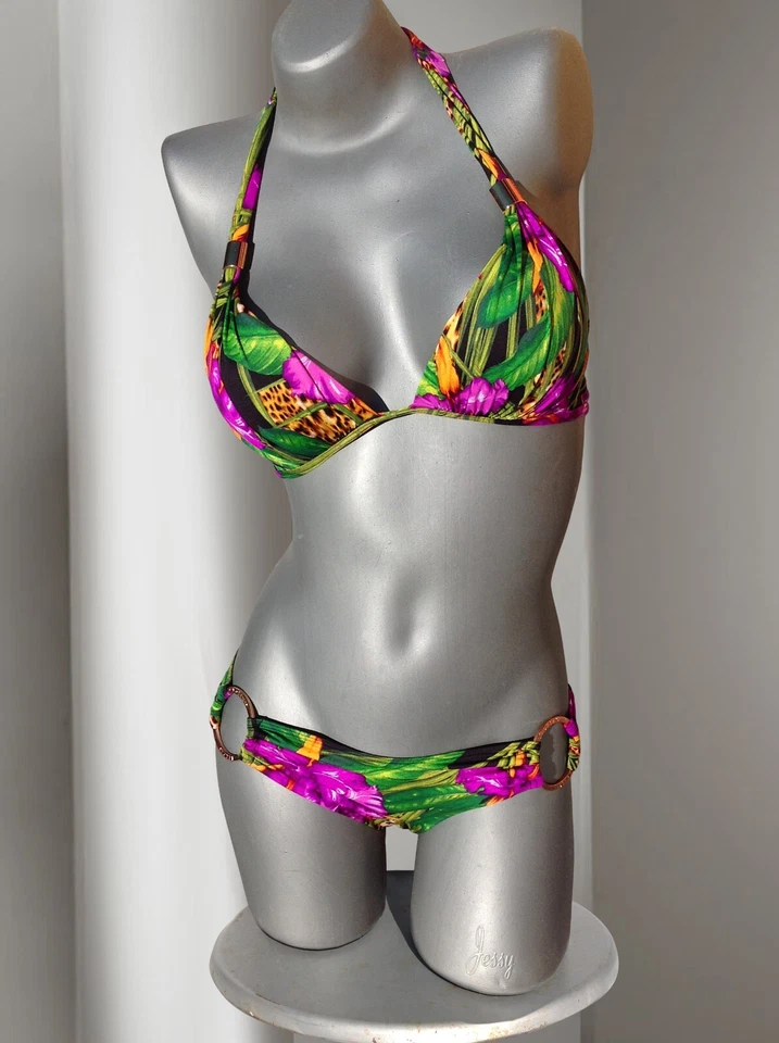 Victoria's Secret Soporte de Cuello apresurado Bikini Anillo Dorado Cheeky Hipkini Conjunto S Foto 2 de 3