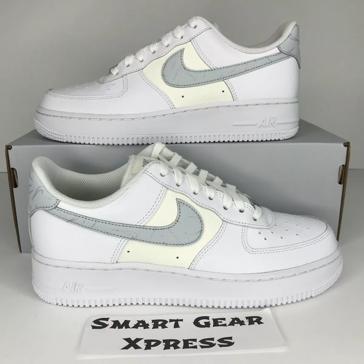 BUY Nike Air Force 1 Low White Grey Mini Reflective Swooshes