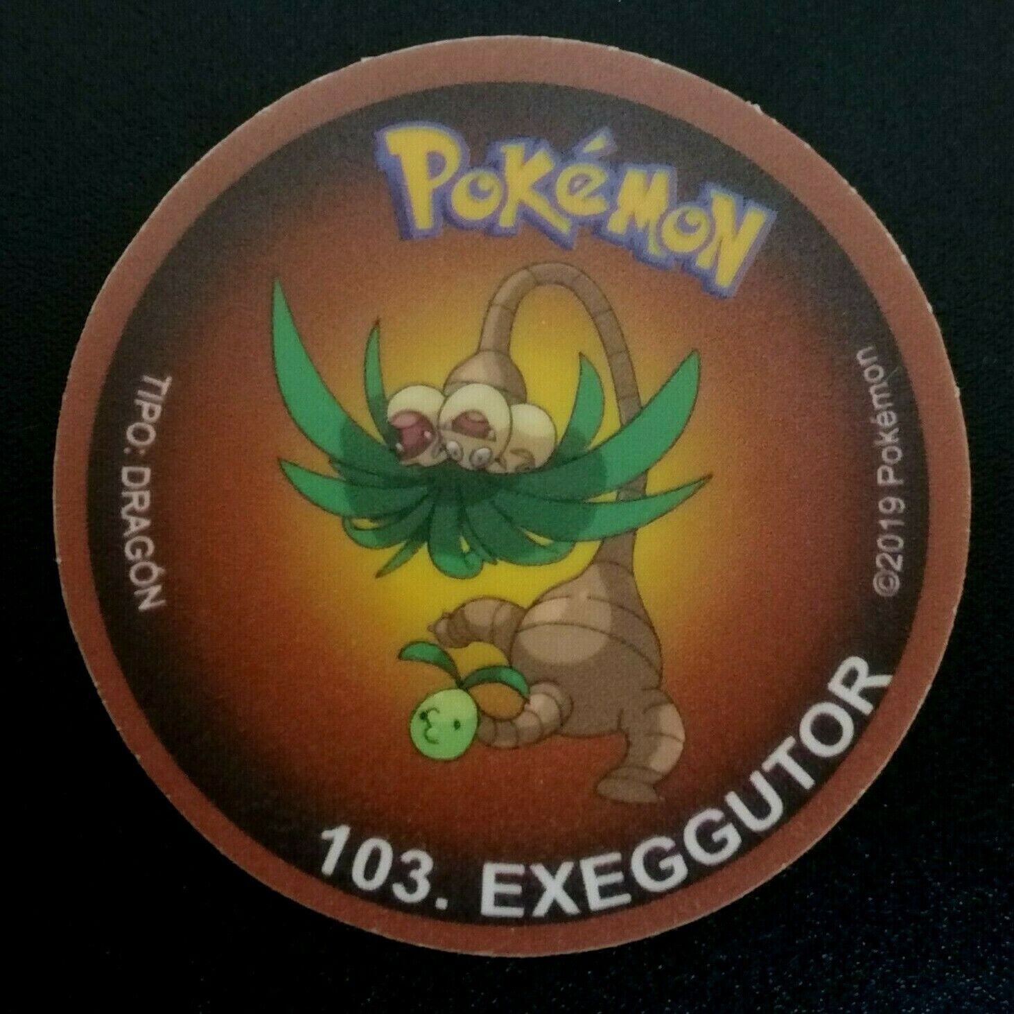 TAZO POKEMON DKV #103 ALOLA EXEGGUTOR 2019 Kanto PERU South America Pogs  Flips