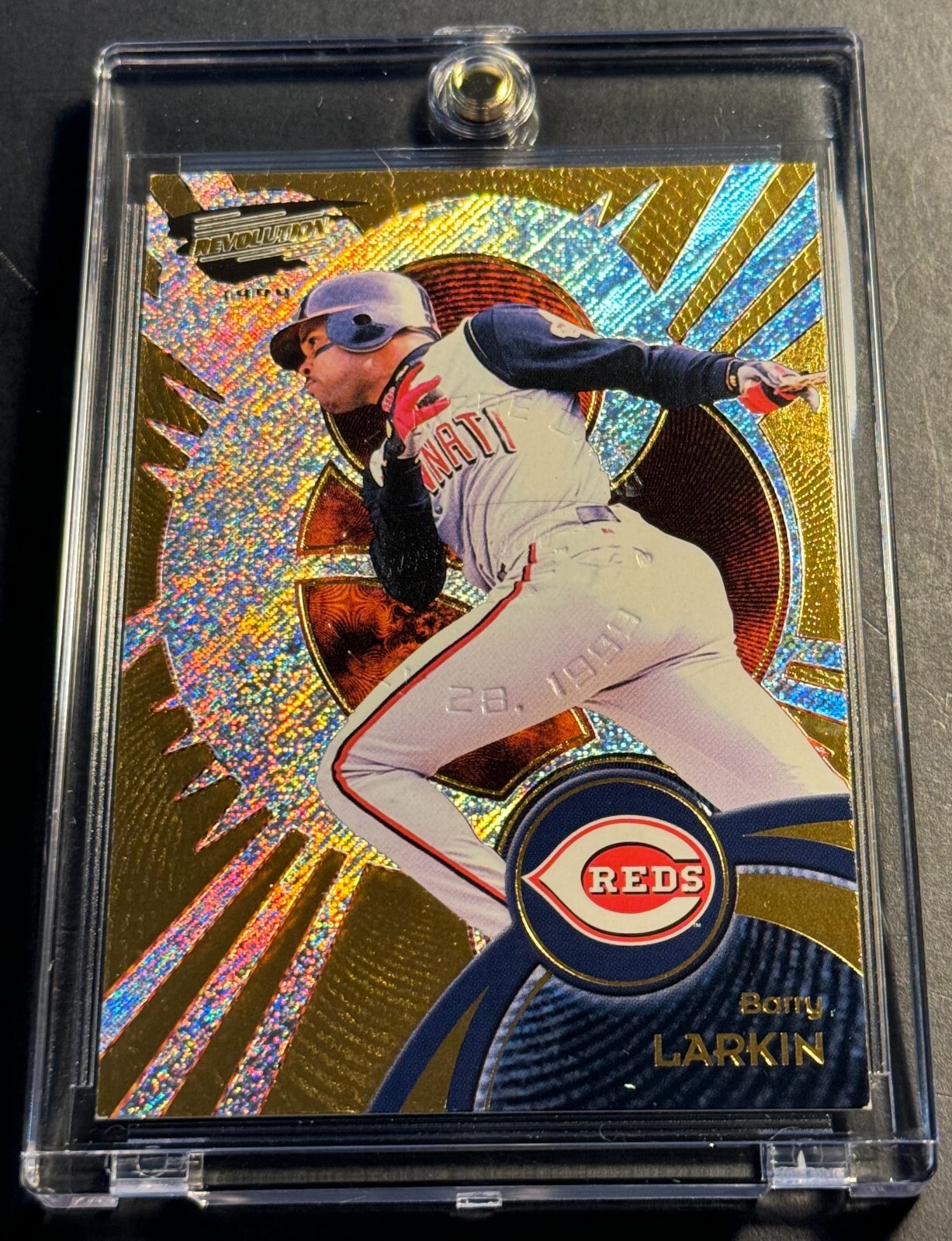 1999 BARRY LARKIN #39 PACIFIC REVOLUTION PREMIERE DATE GOLD FOIL  07/49 REDS HOF