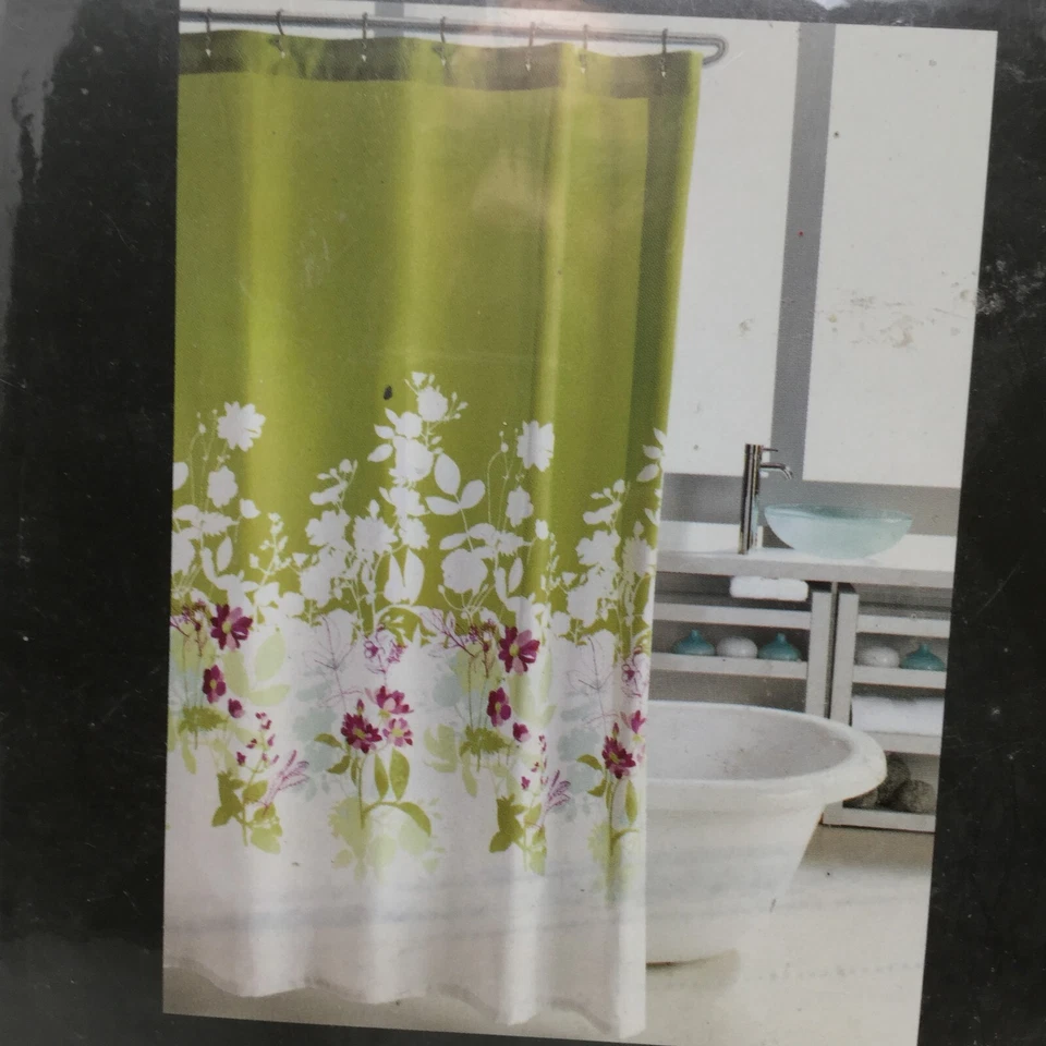 Cortina de Ducha Hillcrest Floral Tela Prado 72" x 72" Verde Oliva Multicolor Foto 3 de 4