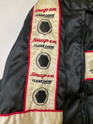 Used USA 80s きれいなレッド♡ スナップフロント ランチコート Vintage Snap-On Satin Racing Jacket Size Large | eBay
