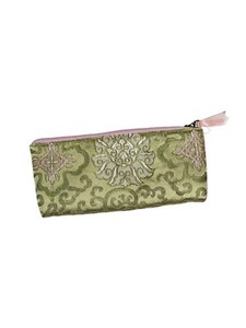 Silk Jewelry Chinese Pouch Bag, Assorted Colors W/Zipper - 