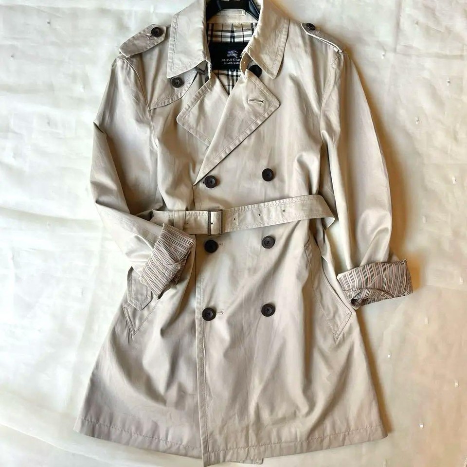 Burberry Black Label Coat Nova Check Belted Beige eBay