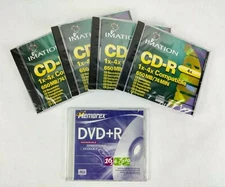 Imation CD-R 650MB 74 Min 4x Recordable Disc Lot of 4 & Memorex DVD+R 16x Sealed