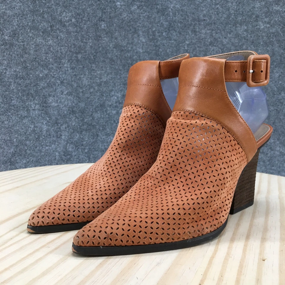 Donald Pliner Botas Mujer 8 M Varen Perforadas Eslinga Punta Botín Naranja Foto 4 de 4