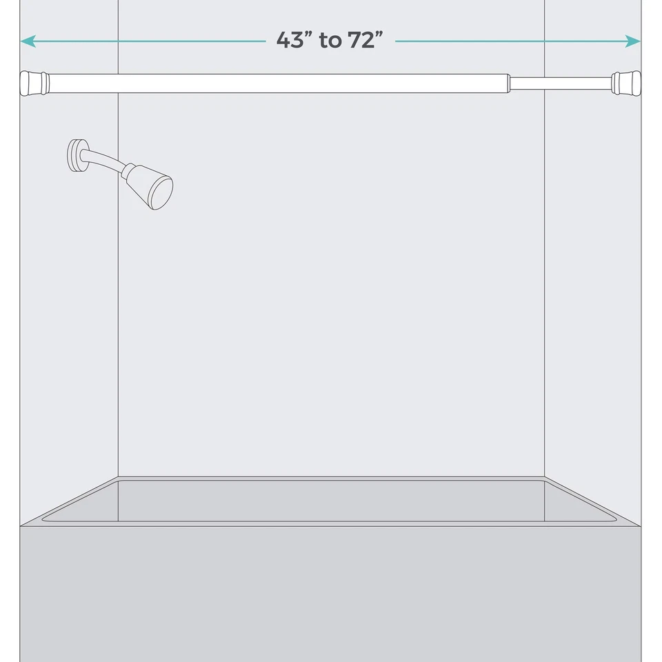 Varilla de ducha Ez Up resistente al óxido fuerte sujeción básica tensión ajustable 43 pulgadas T Foto 3 de 3