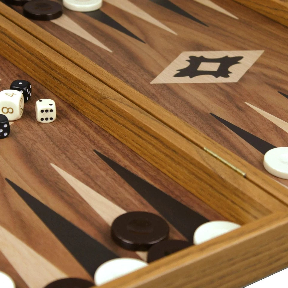 Manopoulos Walnut Backgammon Set 20 Inch - Image 4 of 4