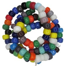 India 9 mm Color Opaque Mix Pressed Glass Crow Beads 26" strand 100 pcs 