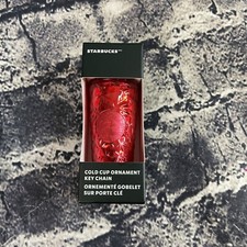 2023 Starbucks Holiday Red Prism Diamond Cold Cup Christmas Ornament Keychain