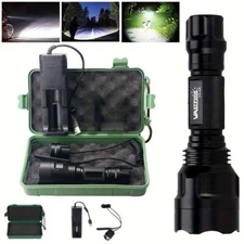 Hunting LED Flashlight Torch 5000LM Rechargeable Night Light w/ Switch + Box