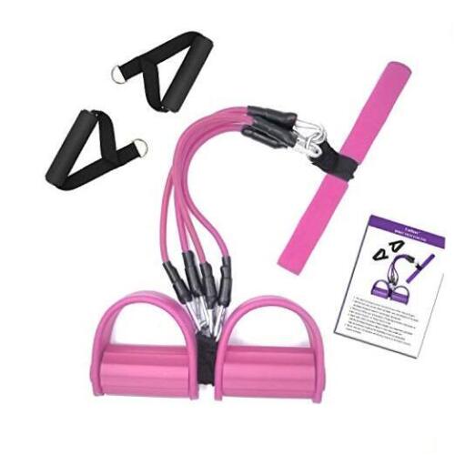 Pedal Resistance Band, 4-Tube Elastic Pull Rope, Sit-up Equipment, Yoga Strap