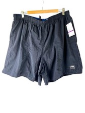 NWT Black SPEEDO Elastic Waist Lined Swim Trunks Shorts, Men's 2XL/2TG