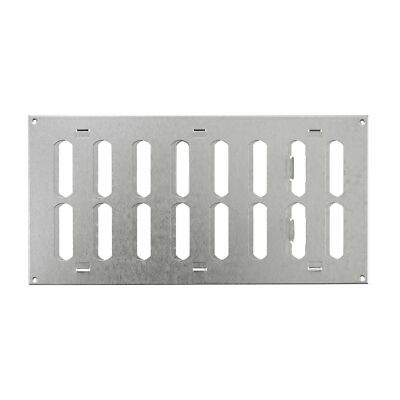Lüftungsgitter aus verzinktem Stahl / 300 mm x 150 mm / mit Rolladen-Flachkanalabdeckung