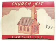 Bachmann Plasticville CC-8 -Church in White Gray - Model Kit Railway Layout
