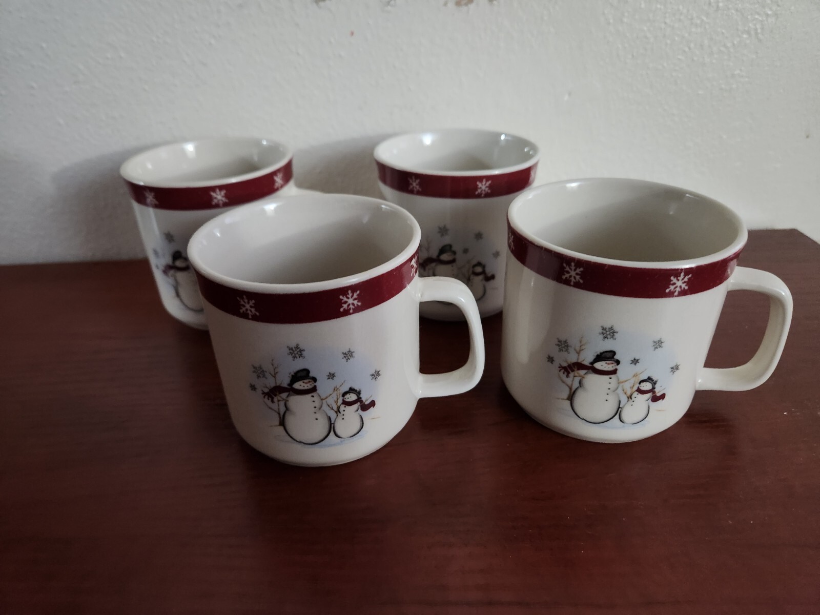 Royal Seasons 16 Piece Snowmen Stoneware Christmas Winter Holiday Dinnerware Set