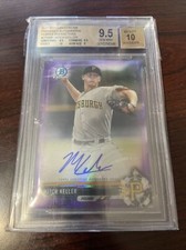 2017 Bowman Chrome Mitch Keller Purple Refractor /250 BGS 9.5 Autograph
