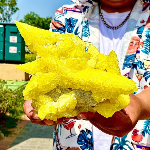 3.98LB Rare yellow sulfur crystal quartz crystal mineral specimen - 第 4/15 張圖片