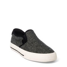 Polo Ralph Lauren Men's Vaughn Slip On II Sneaker - Herringbone BLK/CREAM NWB