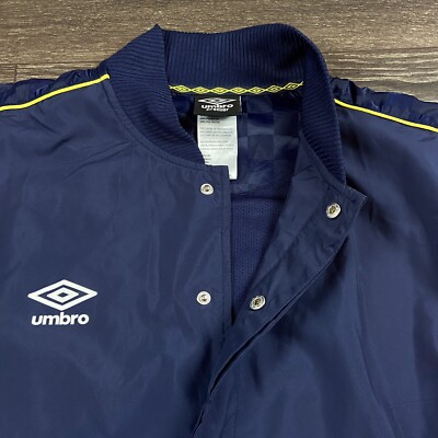 Umbro Premier League Men's Sporty Style Blue Button Up Jacket Size