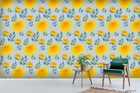 3D Yellow Chrysanthemum Self-adhesive Removable Wallpaper Murals Wall 549