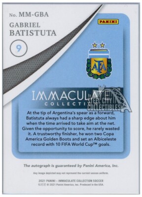 Carte Panini Gabriel Batistuta - Coupe Du Monde USA 1994 - Argentine - PSA 8