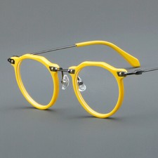 New Fashion Round Acetate Retro Eyeglass frames Full Rim Clear lenses Glasses