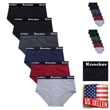 6 Pack Knocker Cotton Men Bikini Brief T-Band Low Rise Underwear Boxer S-XL