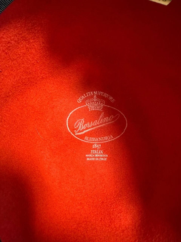 BORSALINO ALESSANDRIA red Hat Size 55 size 6 3/4 size 4 made in Italy - Image 4 of 4