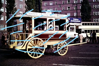 Dia Slide Foto Berlin Bus Oldtimer ABOAG Pferdeomnibus 357 von 1973