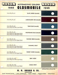 Nason Automotive Paint Color Chart