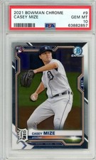 2021 Bowman Chrome Baseball Detroit Tigers Casey Mize Base Psa 10