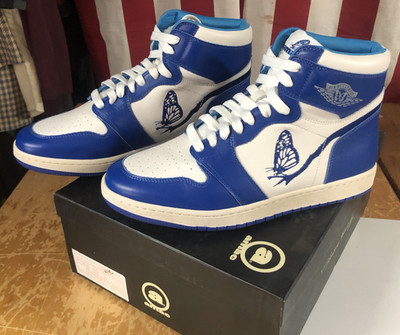 New AMAC Customs UK Kentucky University Blue-White Mens 10 Retro Butterfly HiTop