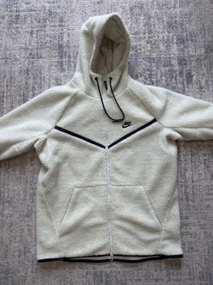 Nike Sportswear Sherpa Tech Jacket Mens Large White Fleece Windrunner Full Zip