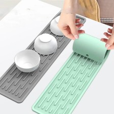 Silicone Sink Faucet Splash Guard Drain Mat Kitchen Drying Pad Anti Slip Tray