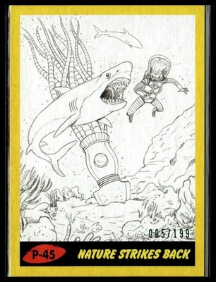 2017 Topps Mars Attacks The Revenge #P-45 Nature Strikes Back Yellow /199