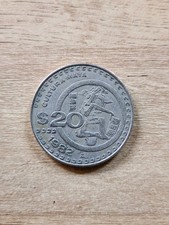 1982 Mexico 20 Pesos World Coin Mexician Circulated Copper-nickel