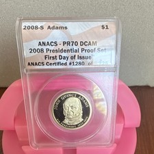 John Quincy Adams 2008-S $1 Presidential Proof ANACS PR70 DCAM San Francisco