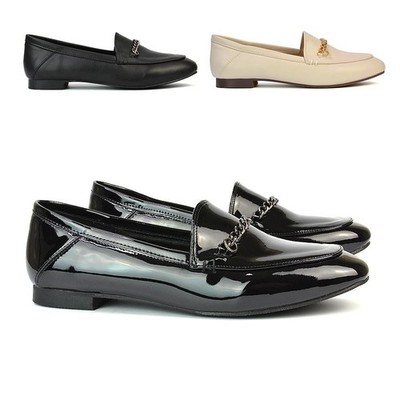 Damen Slipper Halbschuhe Damen Flache Pumps Freizeit Arbeit Büro Schule Komfort Schuhe