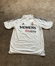 Vintage 2004/05 Real Madrid Home Football JERSEY Med men Siemens Mobile Adidas