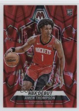 2023 Panini Mosaic NBA Debut Red Seismic Prizm /299 Amen Thompson Rookie RC 6m7