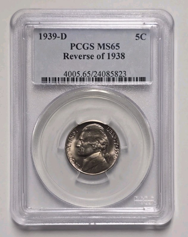 1939-D Reverse of 1938 Jefferson Nickel PCGS MS65